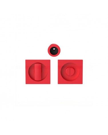 Tirador para puerta corredera con cierre de privacidad de color rojo fresa Moon One tirador de diseño