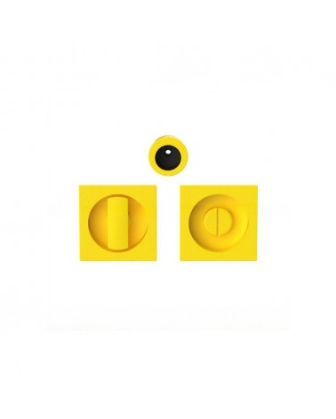 Tirador para puerta corredera con cierre de privacidad color amarillo limón Moon One tirador de diseño