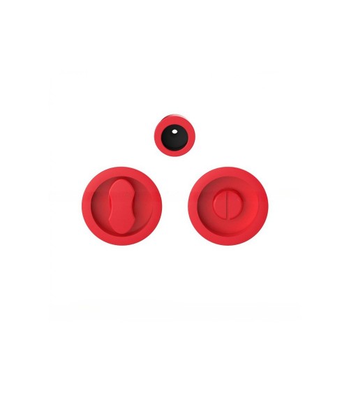 Tirador para puerta corredera con cierre rojo fresa Moon One tirador de diseño