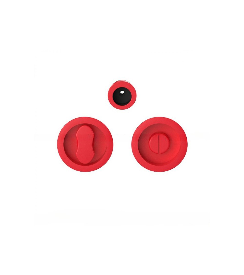 Tirador para puerta corredera con cierre rojo fresa Moon One tirador de diseño