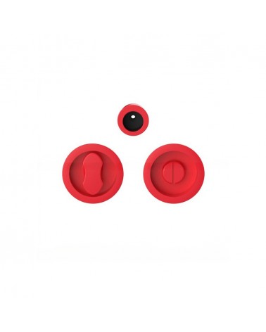 Tirador para puerta corredera con cierre rojo fresa Moon One tirador de diseño