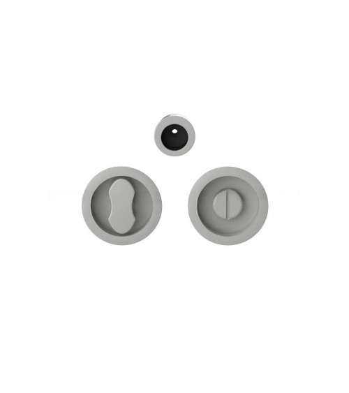 Tirador para puerta corredera con cierre color plata Moon One tirador de diseño