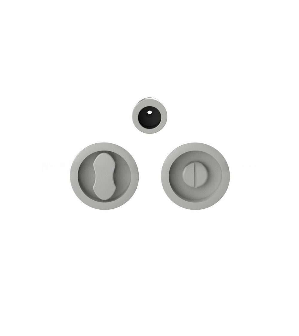 Tirador para puerta corredera con cierre color plata Moon One tirador de diseño