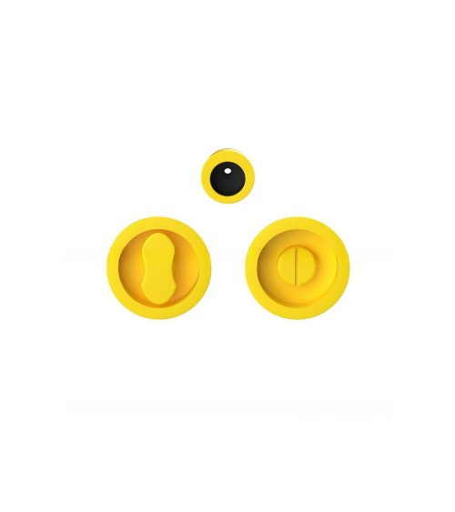 Tirador para puerta corredera con cierre amarillo limón Moon One tirador de diseño