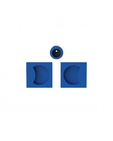 Tirador para puerta corredera color azul capri Colombo Design Moon One tirador de diseño