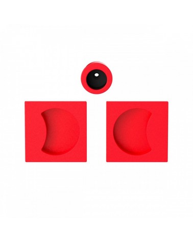 Tirador para puerta corredera de color rojo fresa Colombo Design Moon One diseño