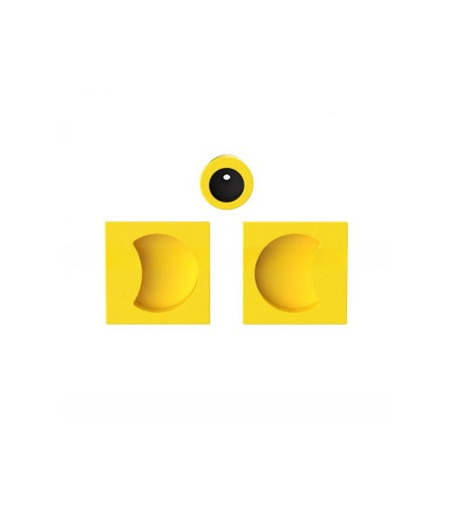 Tirador para puerta corredera amarillo limón Colombo Design Moon One diseño