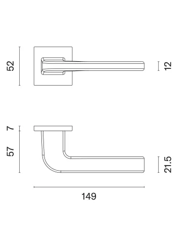 Palanca de puerta estilo moderno ISMENA con dimensiones