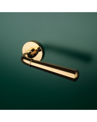 Tirador de puerta dorada pulida MARIGOLD tirador de diseño montado en una puerta