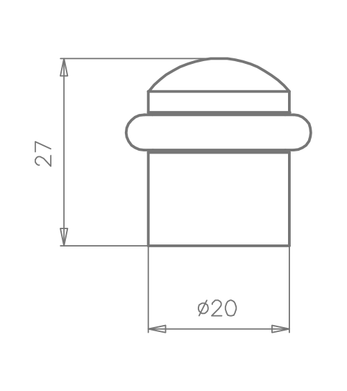 Tope de puerta negro TUPAI 115 herraje de diseño