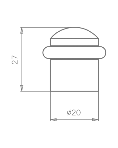 Tope de puerta TUPAI 115 con dimensiones