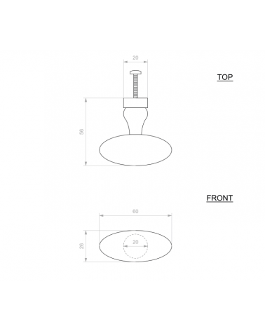 Botón de mueble COP254 latón - tirador diseño