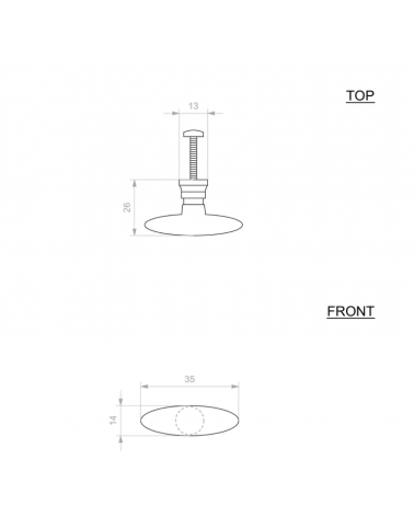 Botón de mueble COP294 latón - tirador diseño