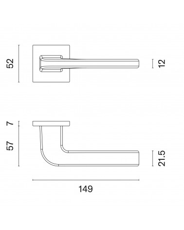 Tirador de puerta ISMENA con dimensiones
