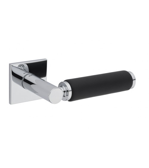 Manilla de puerta en latón y cuero TUPAI 4200/202 cuadrada - manilla design