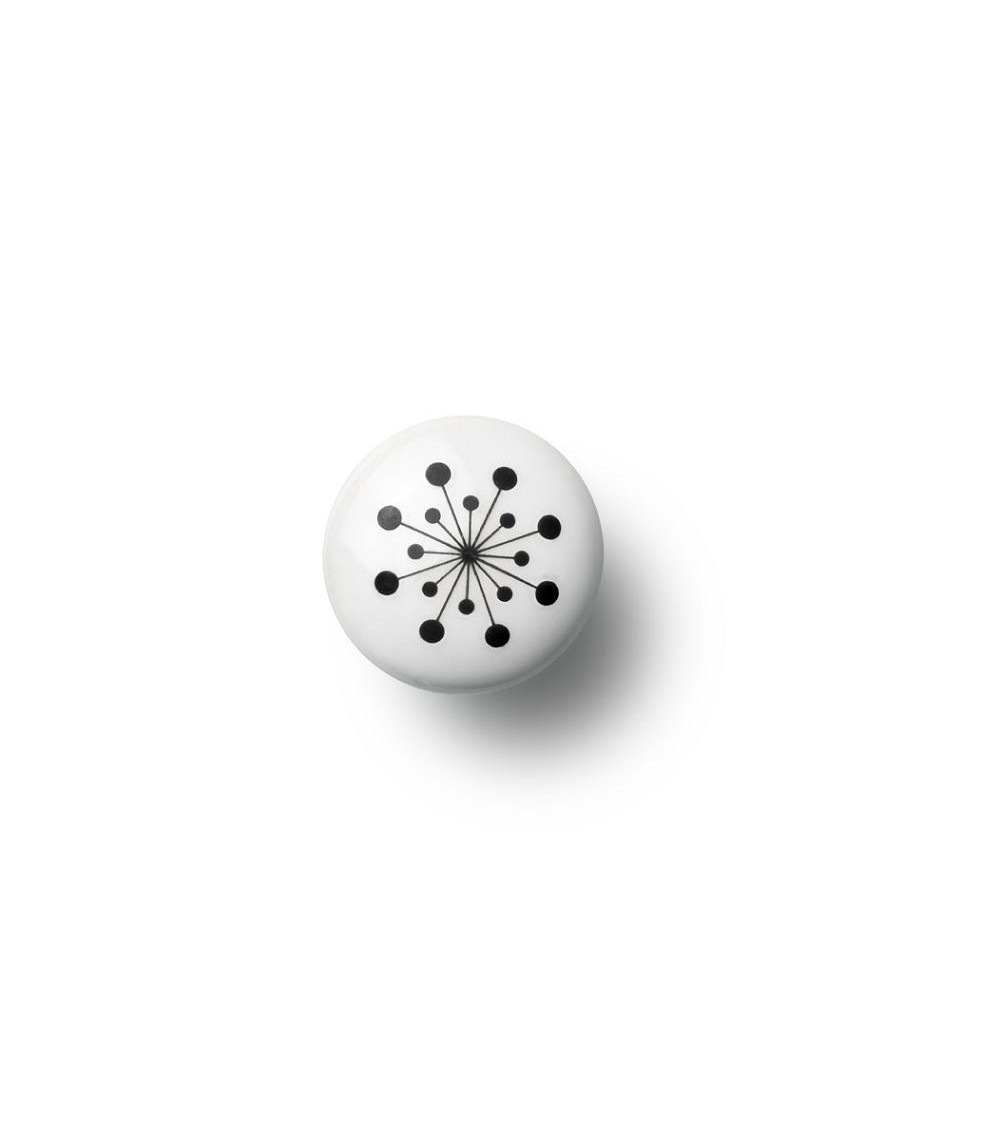 Botón de mueble Anne Black modelo Flower de color negro, tamaño 30x30mm