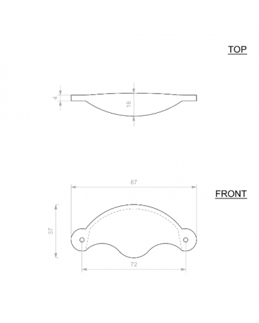 Tirador de mueble carcasa P47 - diseño