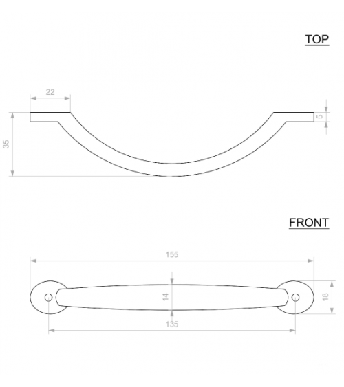 Tirador de mueble en carcasa P13 - tirador de diseño