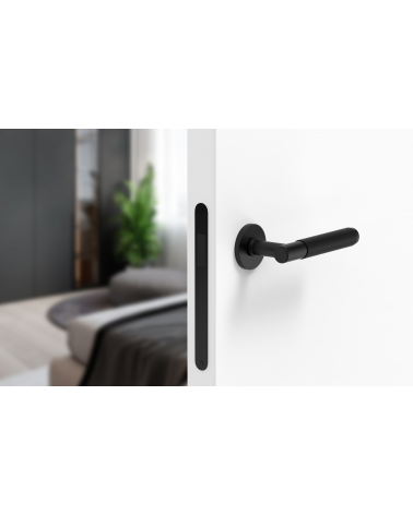 Maneral de puerta negro Time Slim maneral de diseño montado en una puerta