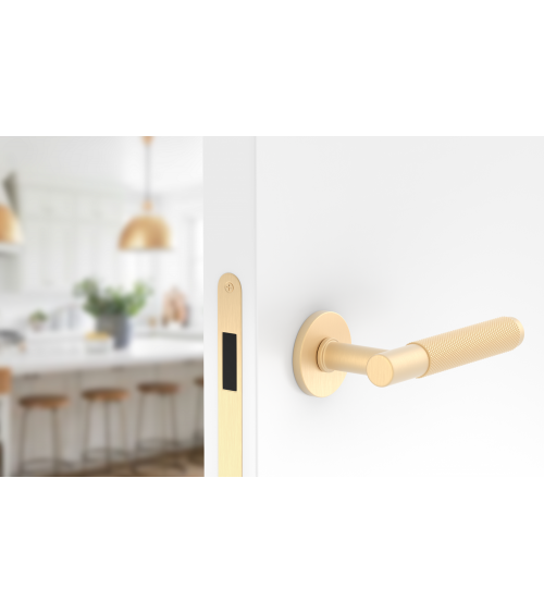 Tirador de puerta dorado satinado Time Slim diseño
