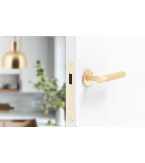 Tirador de puerta dorado satinado Time Slim diseño
