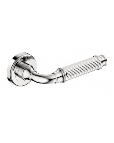Tirador de puerta cromo pulido ARIA Slim tirador de diseño vista inclinada