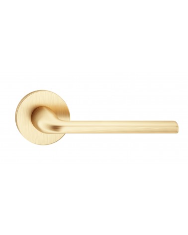 Tirador de puerta oro pulido Scandi slim herraje de diseño vista de frente