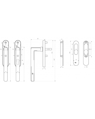 Manilla de ventana para puerta corredera - manilla de diseño
