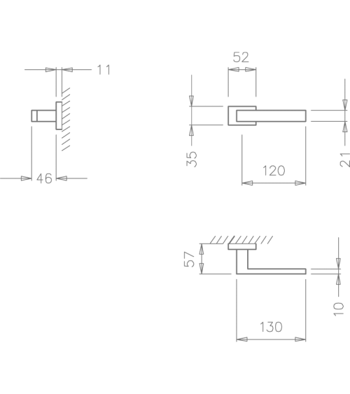 Manecilla de puerta placa rectangular TUPAI 2275 manecilla design