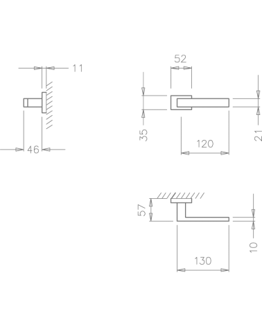Manilla de puerta TUPAI 2275 con dimensiones