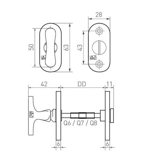 Copia de rosetón de puerta CDF llave PZ-PBTC 1 - tirador de diseño