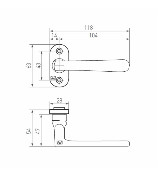 Tirador de puerta de diseño en bronce PHL L+L PBTC1 - tirador de diseño