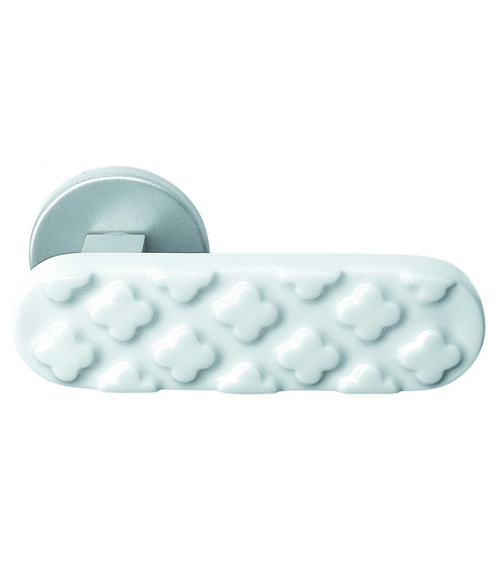 Tirador de puerta en cruz en porcelana blanca Merigous - tirador de diseño