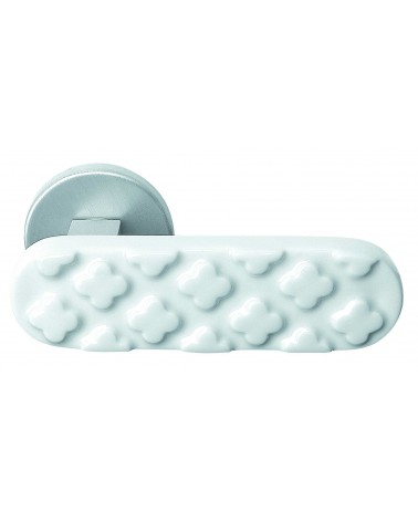Tirador de puerta en cruz en porcelana blanca Merigous - tirador de diseño