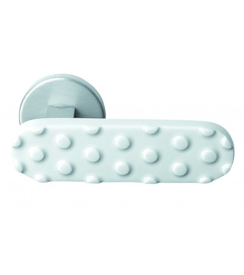 Tirador de puerta en cruz en porcelana blanca Merigous - tirador de diseño
