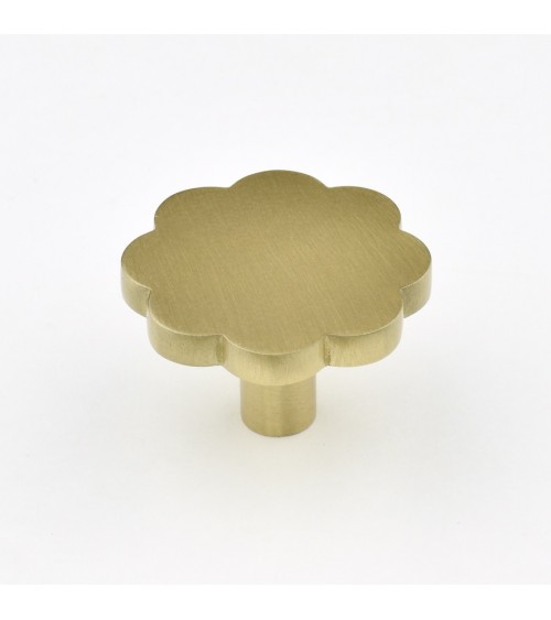 Botón de mueble en latón Fleur 08 tirador de diseño