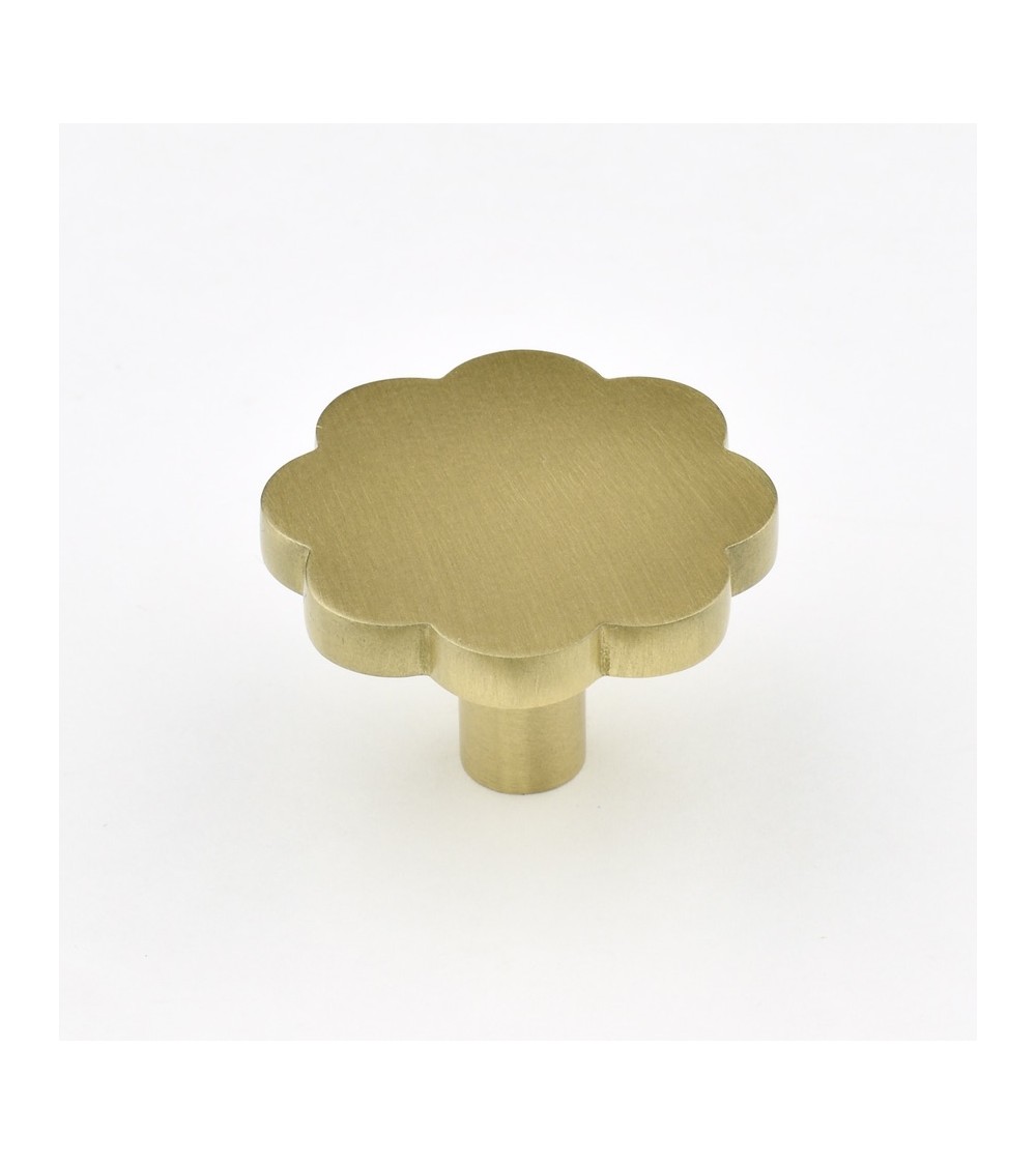 Botón de mueble en latón Fleur 08 tirador de diseño