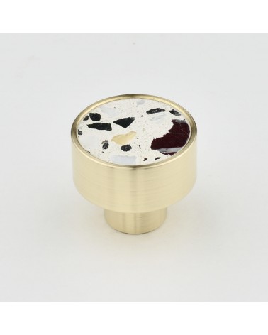 Botón de mueble en latón y Terrazzo tirador de diseño
