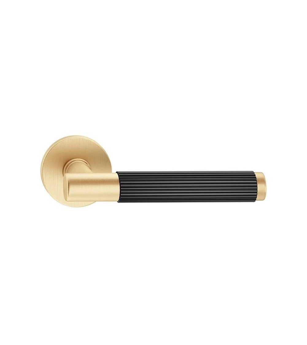 Tiradores de puerta bicolor Slim diseño dorada y negra