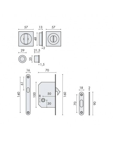 Tirador para puerta corredera COLOMBO DESIGN con leyenda