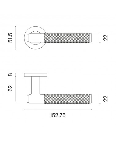 Tirador de puerta Sterk OVAL 1741 con dimensiones