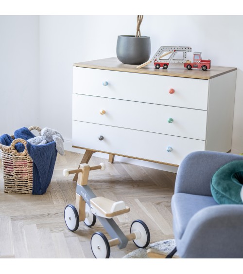 Botón de mueble de madera de haya Azul Azur tirador de diseño