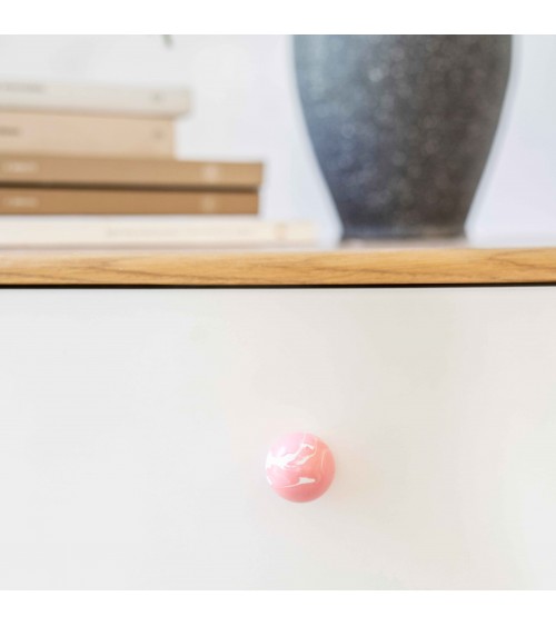 Botón de mueble de madera de haya Rosa tirador de diseño