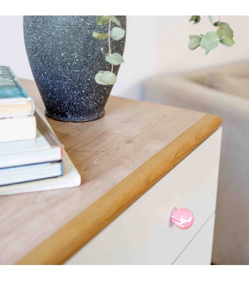 Botón de mueble de madera de haya Rosa tirador de diseño