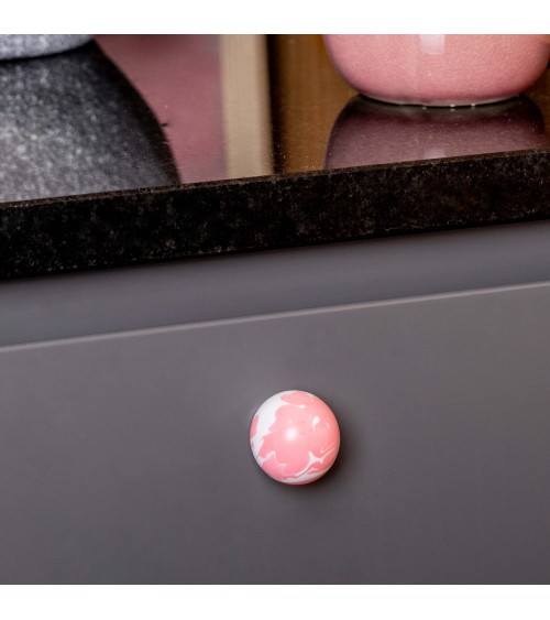 Botón de mueble de madera de haya Rosa tirador de diseño