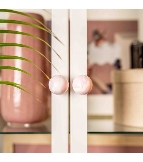 Botón de mueble de madera de haya lila, tirador de diseño
