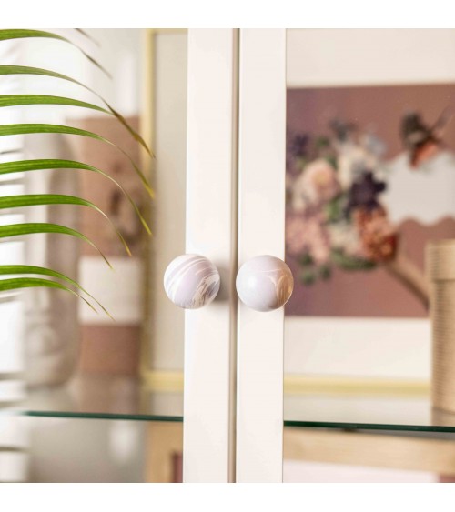 Botón de mueble de madera de haya lavanda, tirador de diseño