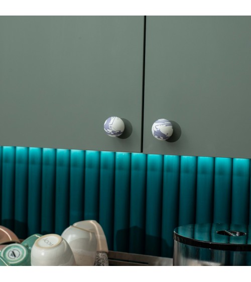 Botón de mueble de madera de haya lavanda, tirador de diseño