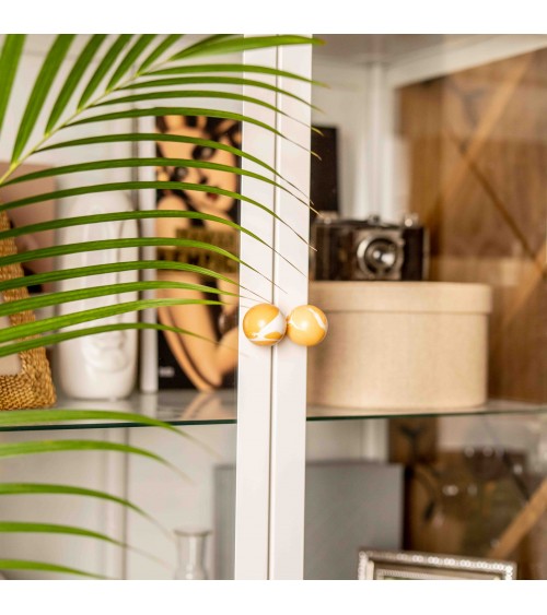 Botón de mueble de madera de haya naranja, tirador de diseño