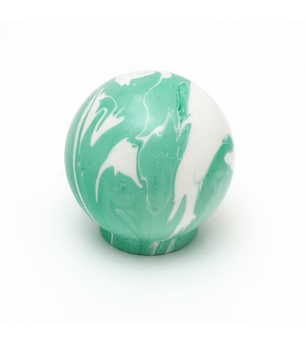 Botón de mueble de madera de haya verde intenso, tirador de diseño